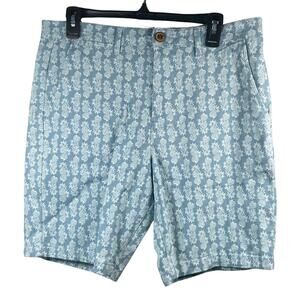 JACHS NY Bleecker Shorts Pineapple Print Casual Blue Shorts Size 30 33x8 NWT